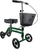 Steerable Knee Walker With Basket - Green Knee Rover