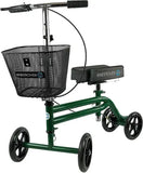 Steerable Knee Walker With Basket - Green Knee Rover